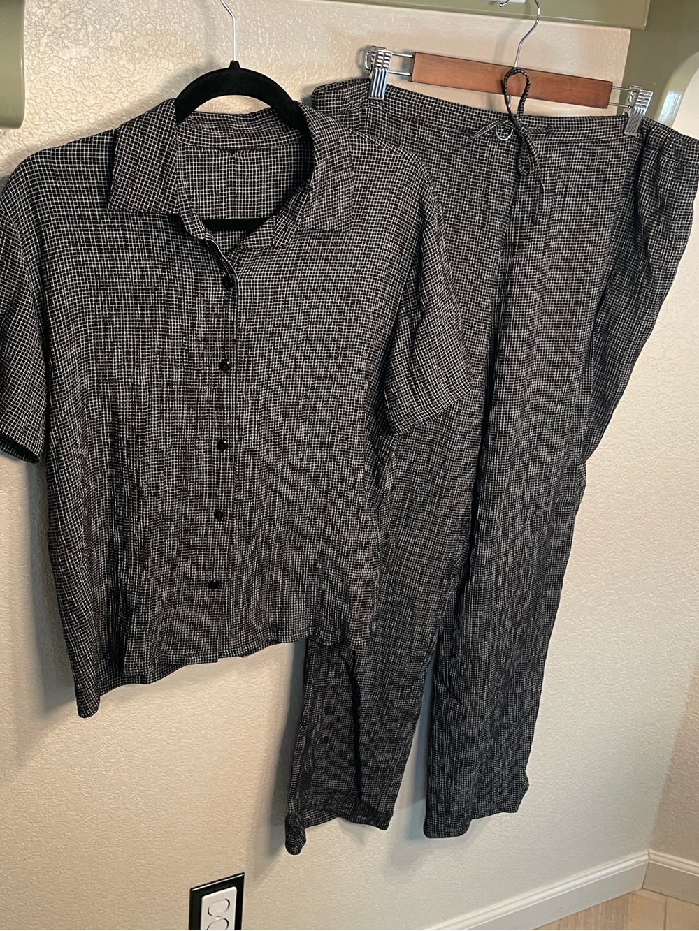 Style and co relaxed matching set Black White Patterned Audrey Hepburn vacation